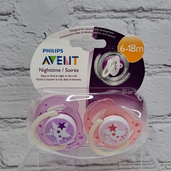 PHILIPS AVENT NIGHTTIME PACIFIERS 'STARZY' GLOW-IN-DARK SOOTHING COMFORT - Picture 2 of 15